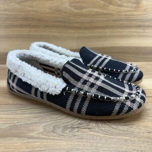 Rothys The Slipper Plaid Womens 6 Wool Blend Faux Sherpa Lined